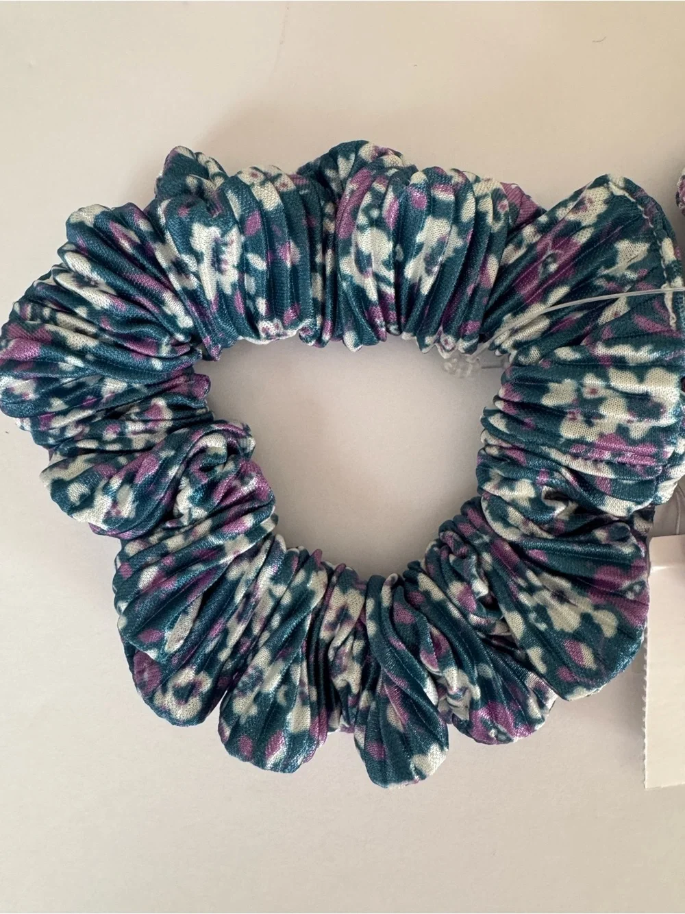 NWT Crewcuts J.Crew Floral Scrunchies Set 2 Blue Purple Hair Ties Girls One Size